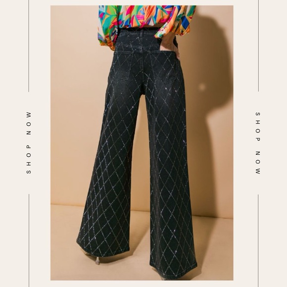 Rhinestone wide leg pants - Picture 2 of 3